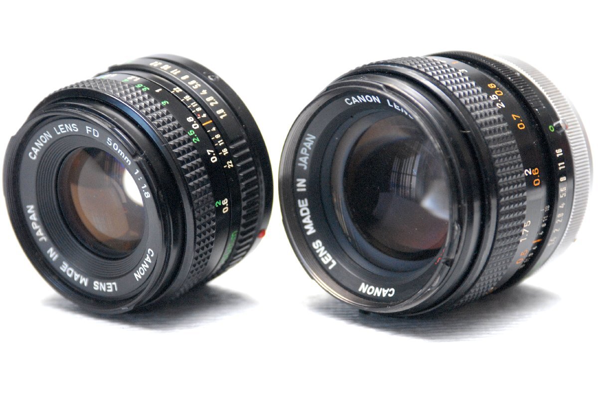 Canon キャノン純正 FDマウント専用（50mm1:1.4 + 50mm1:1.8）高級レンズ2本まとめて 希少な作動品_画像1
