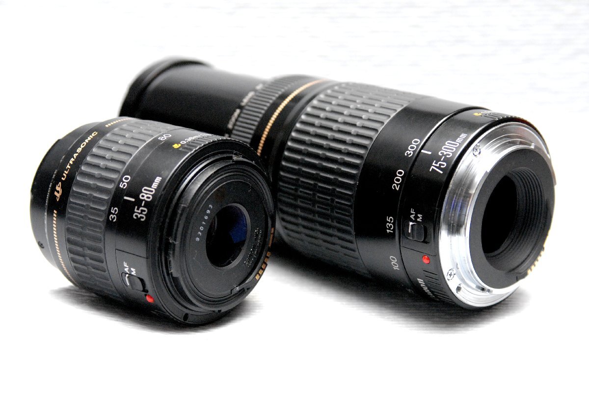 Canon キャノン純正 EOS専用 （75-300mm + 35-80mm） AFズームレンズ 2本まとめて 希少品_画像2