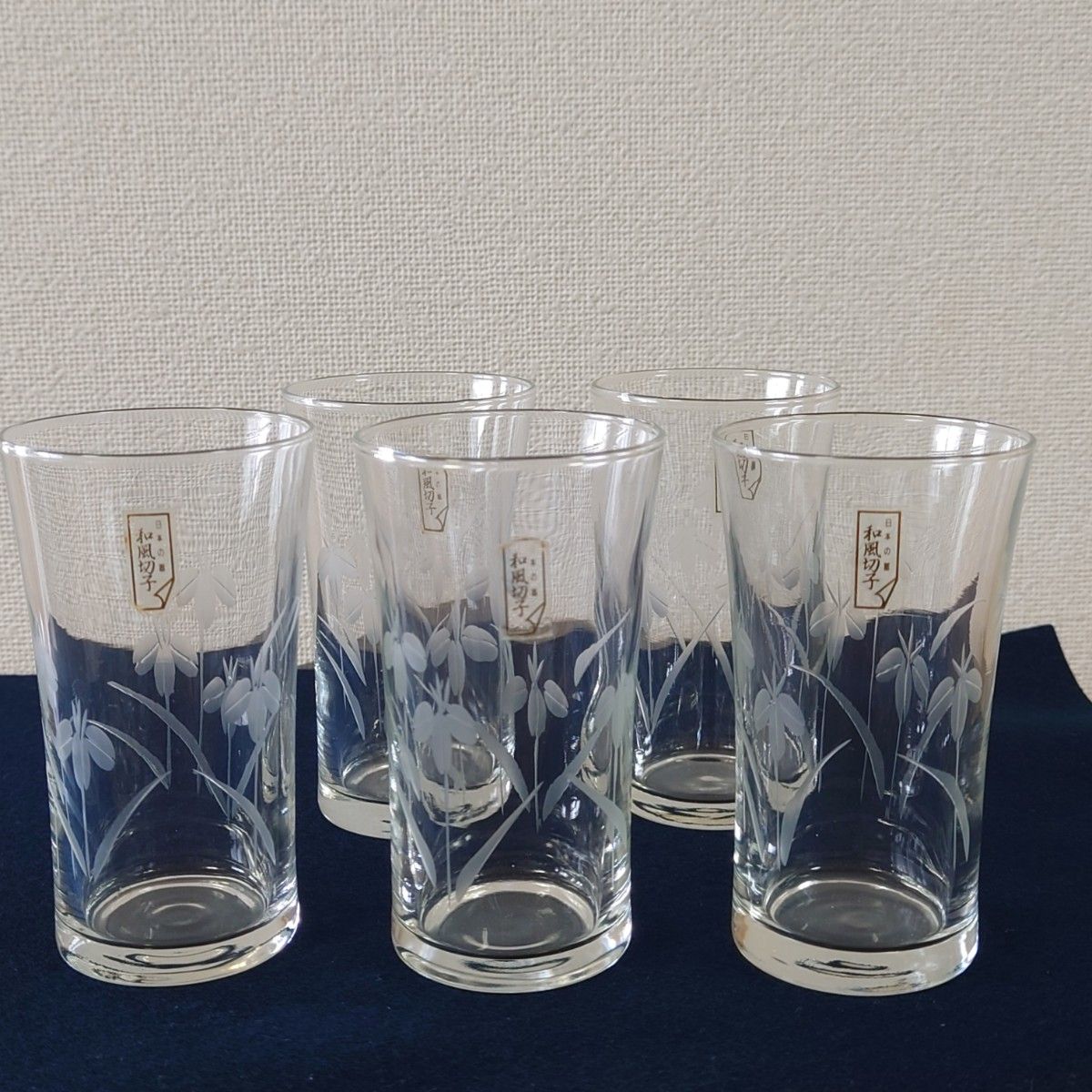 KAMAYカメイガラス日本の器和風花切子タンブラーガラス製グラス５客セット未使用 カットグラス