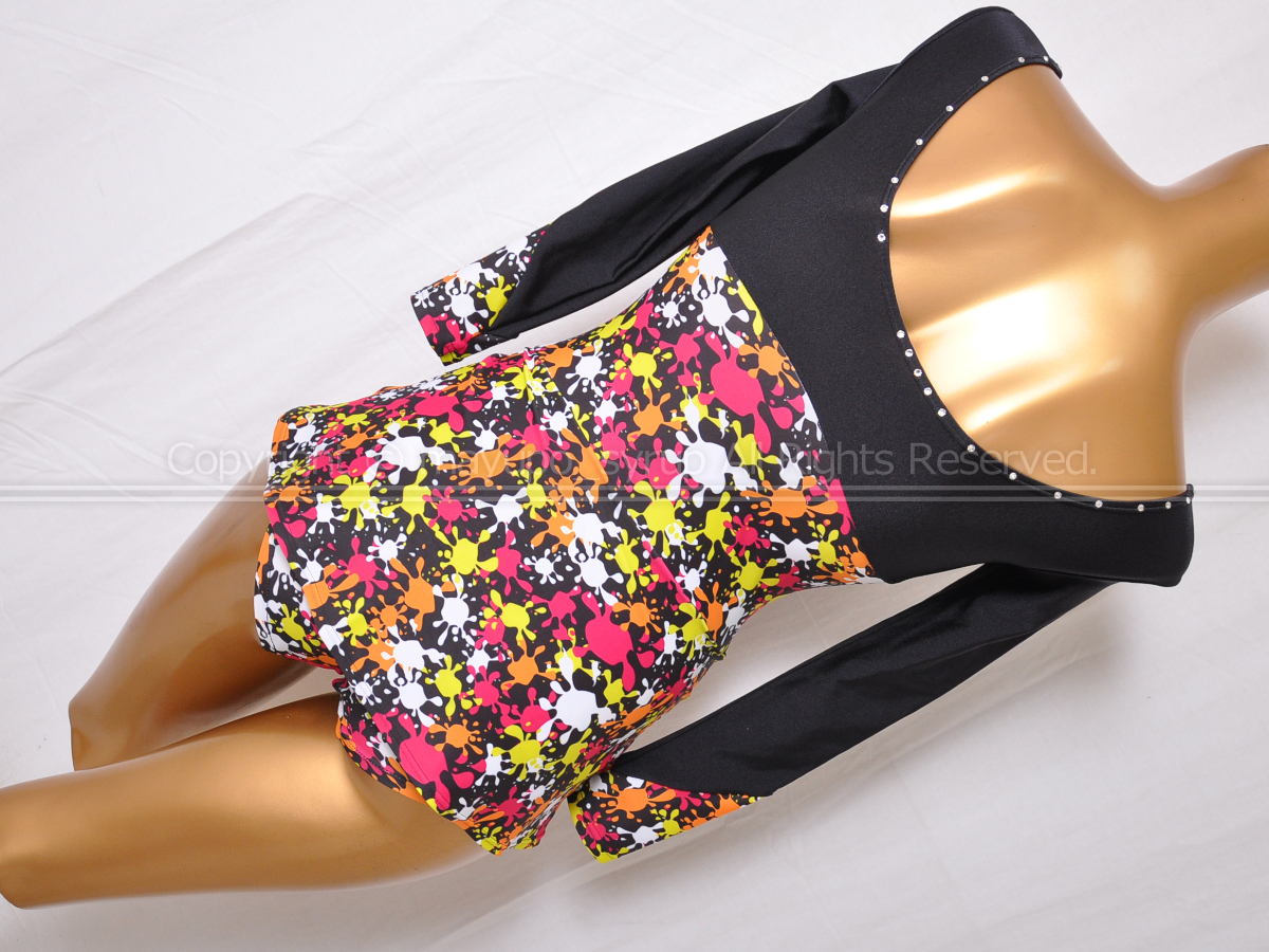 L1233-63*AIRMOVE air Move long sleeve skirt attaching gymnastics Leotard black pattern SS