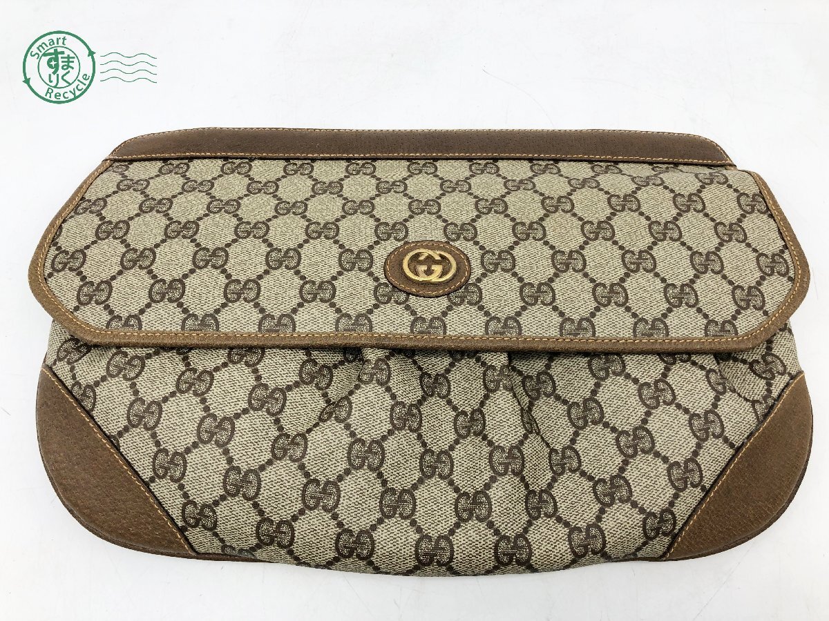 24036F3374　 ▽ GUCCI オールドグッチ バッグ セカンドバッグ クラッチ 004 198 0143 レザー レディース かばん ブランド 中古_画像1