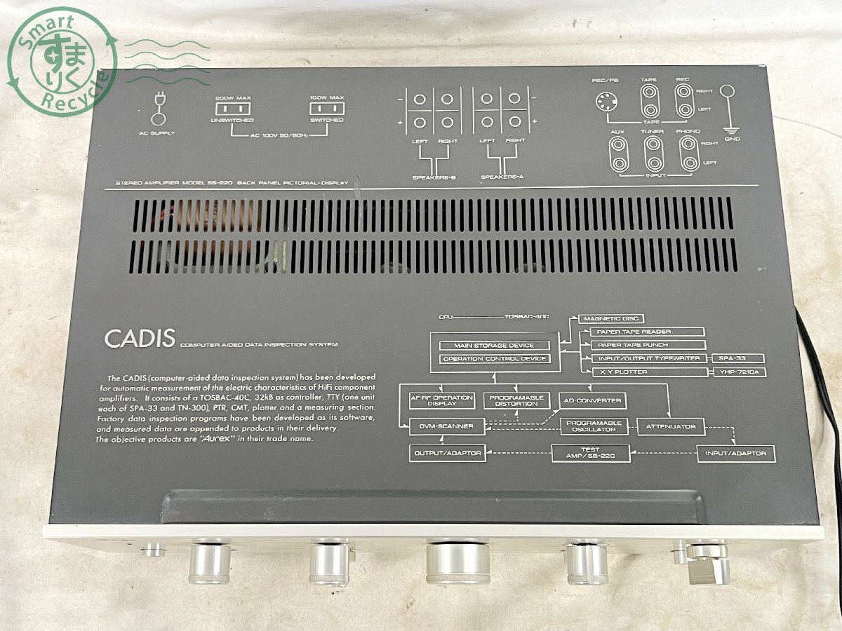 2403603766　■ Aurex オーレックス SB-220 ステレオアンプ 音出し確認済み オーディオ機器_画像4