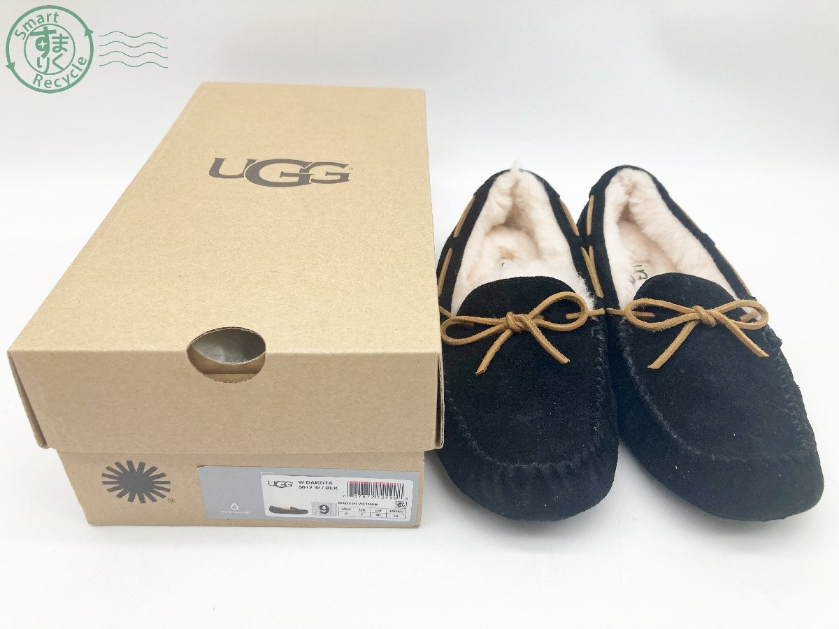 2403603979　♭ UGG アグ 5612 W DAKOTA ダコタ モカシンシューズ スエード ムートン レディース カジュアル USA 9 UK 7 JPN 26cm 中古_画像1