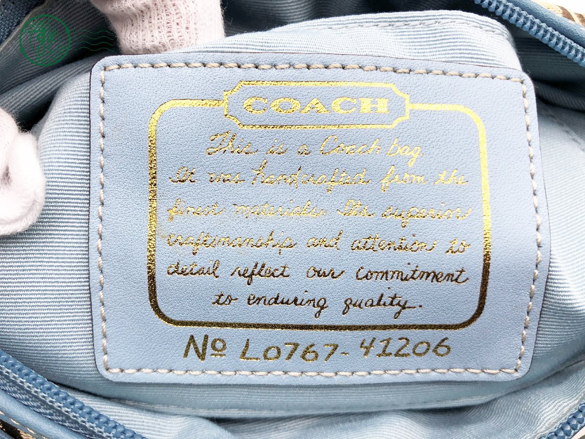 2403604073　 ▽ COACH コーチ ハンドバッグ バッグ ミニバッグ 41206　ブルー系 レディース ブランド 中古_画像7