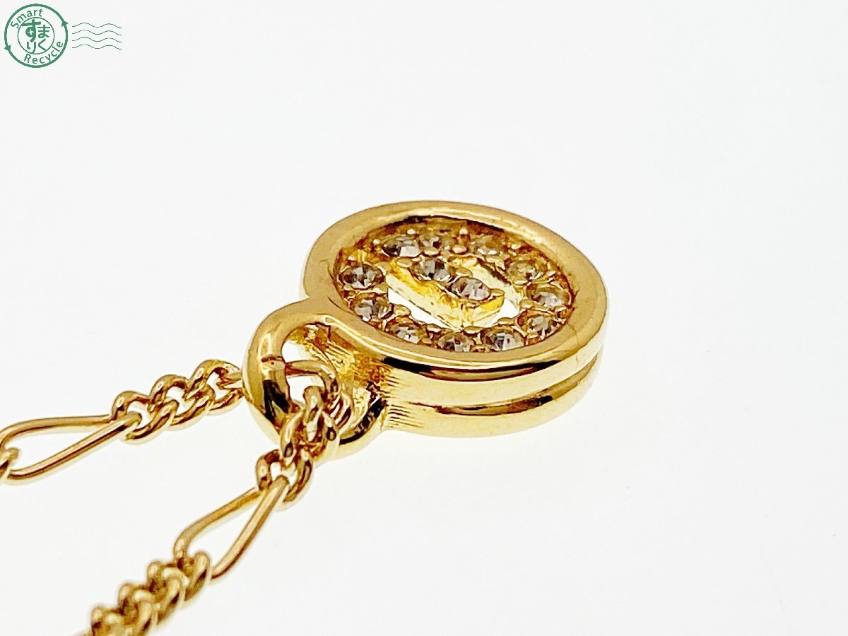 2403604242 ^ GIVENCHY Givenchy колье G Logo стразы Gold общая длина примерно 41.5cm аксессуары бренд б/у 