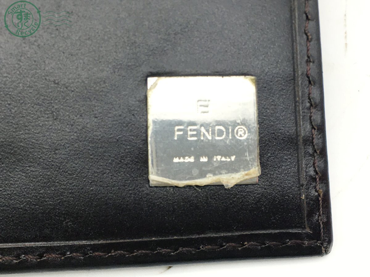 2403604670　☆ FENDI フェンディ ２つ折り財布 ズッカ柄 ブラウン キャンバス レザー ブランド ヴィンテージ 中古品_画像8