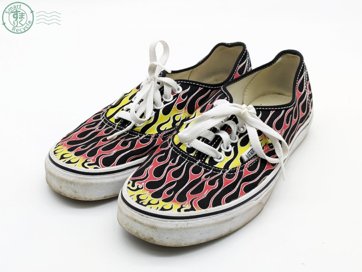 2403281649　◎VANS ヴァンズ Old Skool Flame Sneake 500714 ローカットスニーカー 27cm ブラック レッド オールドスクール シューズ 中古_画像1