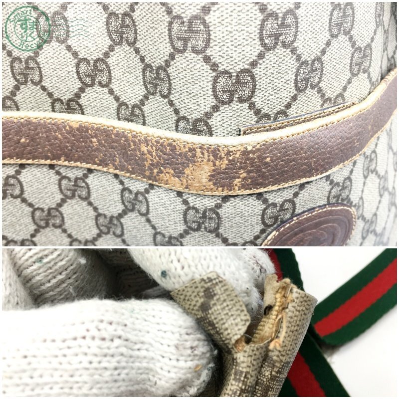 2403521963　 ☆ GUCCI グッチ 002.983.0163 トートバッグ GG柄 シェリーライン PVC レディース ブランド ヴィンテージ 中古品_画像8