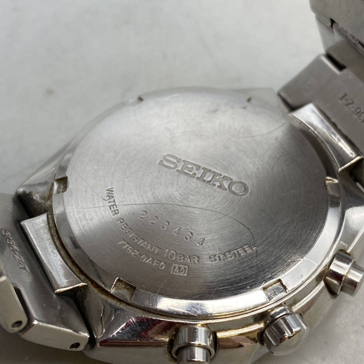 【B-7】SEIKO セイコー 7T62-0AF0 The Great Blue クォーツ クロノグラフ デイト メンズ 腕時計 動作未確認_画像5
