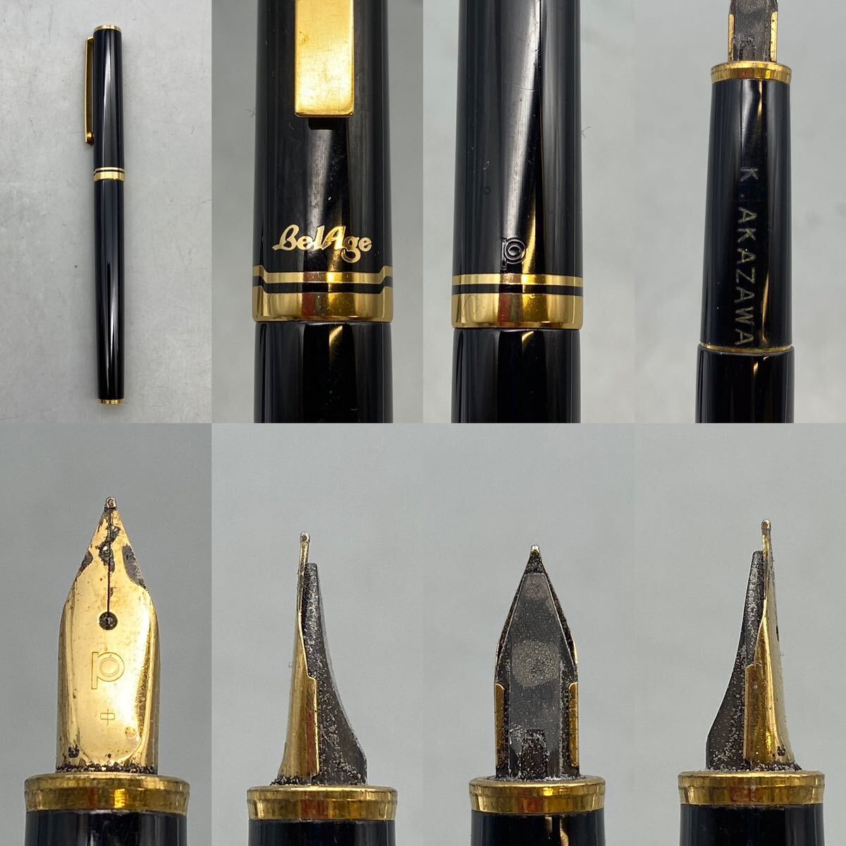 【C-19】万年筆 ４点 まとめ 14K 585 MONT BLANC モンブラン PILOT パイロット PLATINUM BelAge プラチナ ベルエージ 筆記未確認_画像5