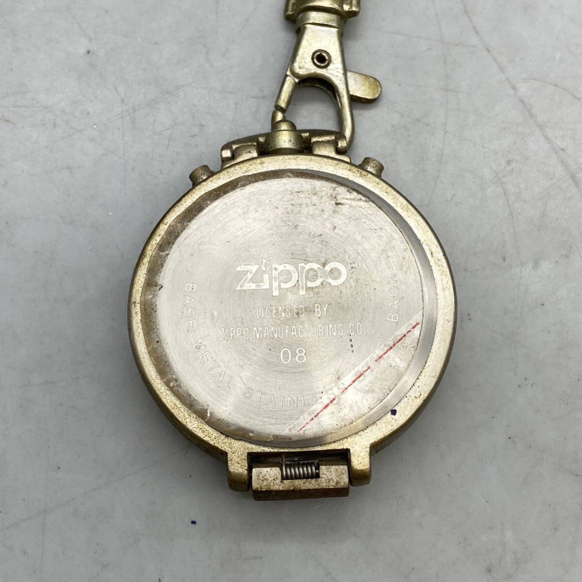【P-46】ZIPPO ジッポー懐中時計 ブラック 黒文字盤chronograph クロノグラフ 動作未確認ジャンクの画像3