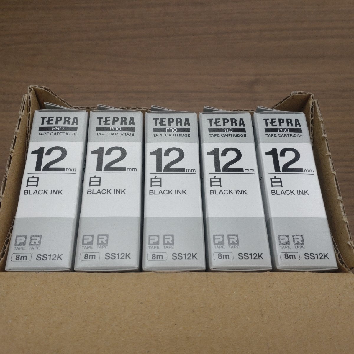 【未使用品】TEPRA PRO テープカートリッジ　SS12K　12mm幅　白ラベル　10個セット（5個入り×２箱）　（KG西口店）_画像2