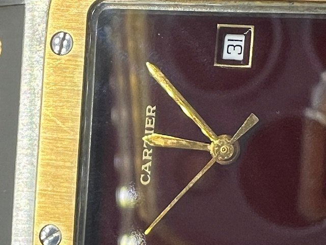 Cartier カルティエ サントスガルベ ボルドー 文字盤 AC23.80gr OR0.750.4.05gr 自動巻き 動作品  キングラム（イ）の画像6