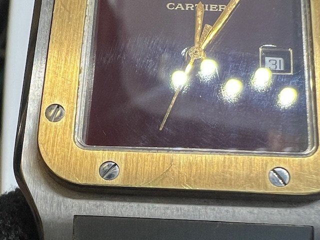 Cartier カルティエ サントスガルベ ボルドー 文字盤 AC23.80gr OR0.750.4.05gr 自動巻き 動作品  キングラム（イ）の画像5