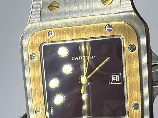 Cartier カルティエ サントスガルベ ボルドー 文字盤 AC23.80gr OR0.750.4.05gr 自動巻き 動作品  キングラム（イ）の画像7