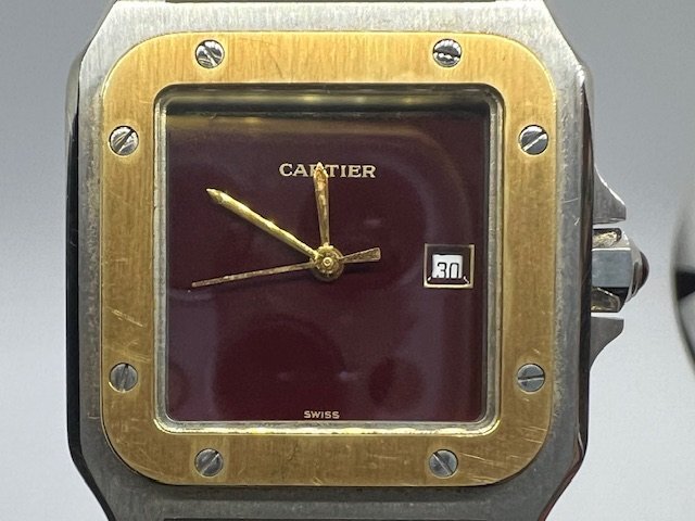Cartier カルティエ サントスガルベ ボルドー 文字盤 AC23.80gr OR0.750.4.05gr 自動巻き 動作品  キングラム（イ）の画像1