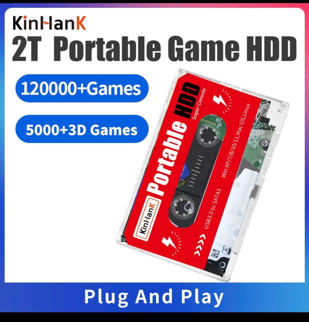 kinhank PC игра 2TB 12000 игра super консоль X HDD 2TB