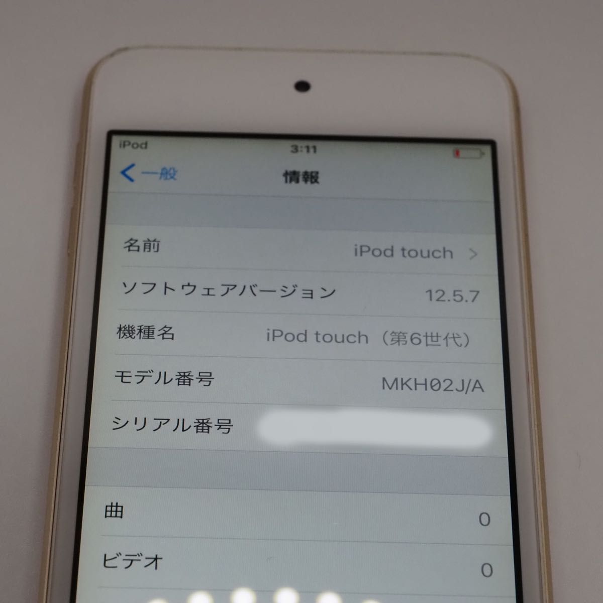 iPod Touch 16GB 第6世代　MKH02J/A