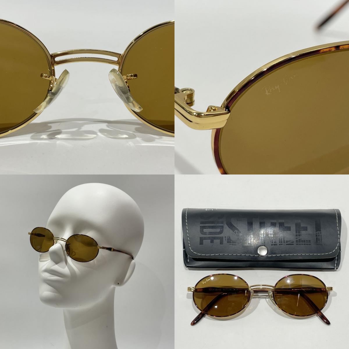 中古A/美品 Ray-Ban レイバン サングラス W2543 RITUALS B＆L ラウンド メタル フレーム デミ柄 ユニセックス ブラウン 20458995_画像10