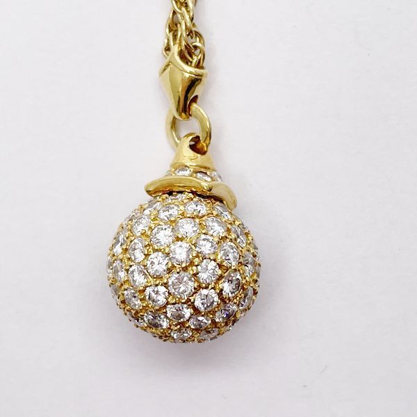 Carrera y Carrera( Carrera y Carrera ) rare ball diamond lali at necklace K18 yellow gold lady's used B20231102