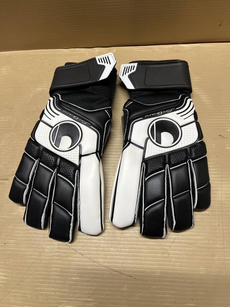 K-78★uhlsport★ウールシュポルト キーパーグローブ ８号 BLACK/WHITH 訳あり未使用品の画像1