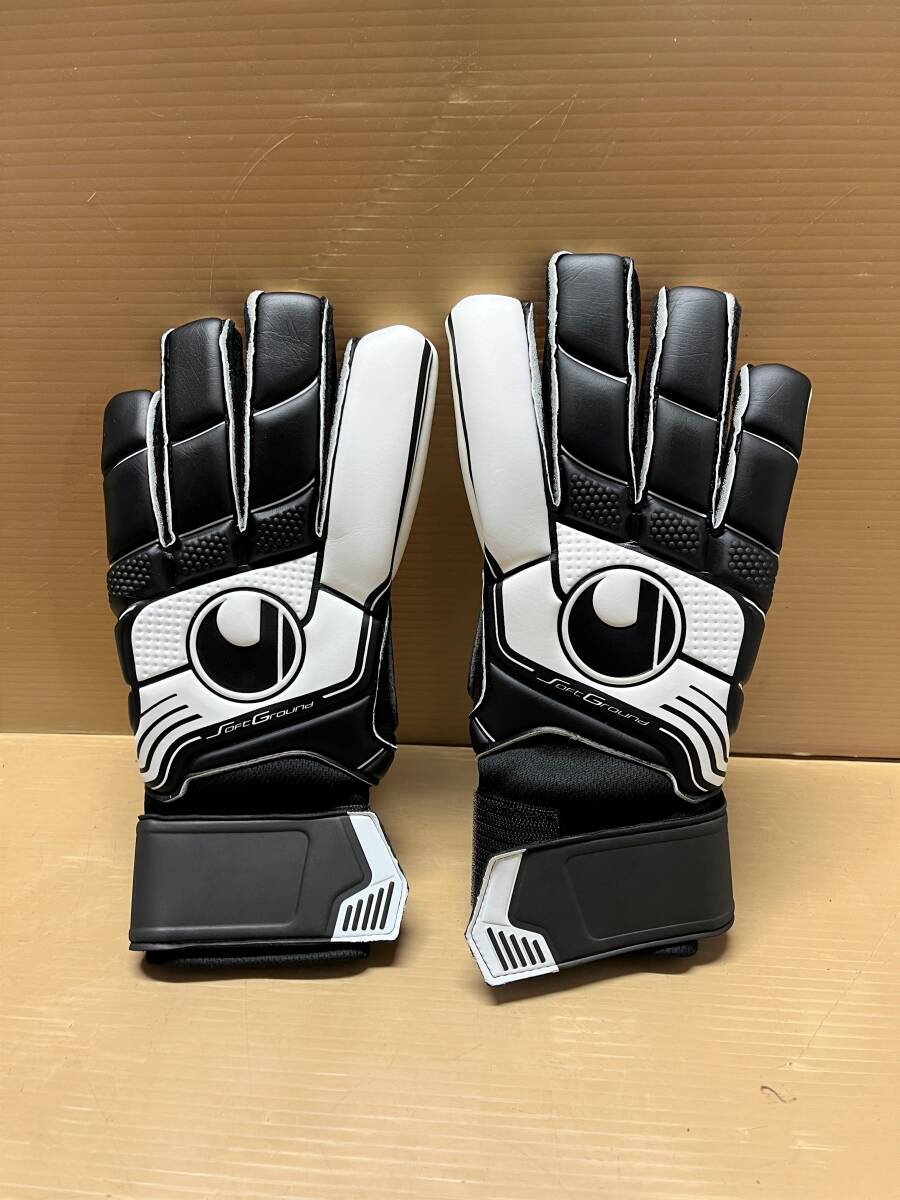 K-78★uhlsport★ウールシュポルト キーパーグローブ ８号 BLACK/WHITH 訳あり未使用品の画像2