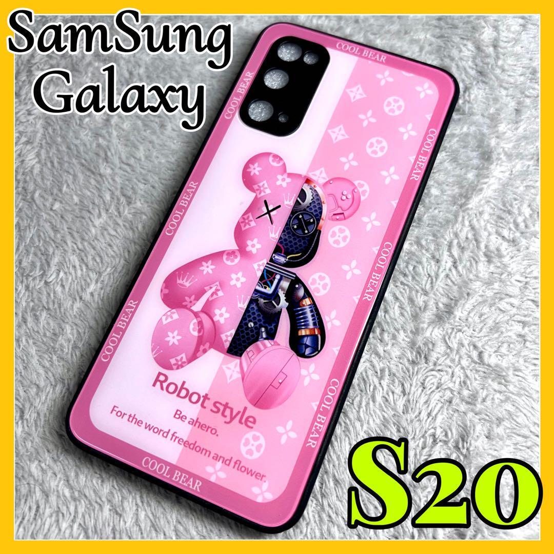 Galaxy s20ケース TPU強化カラス ピンク 可愛い熊 お洒落 BEAR カメラ保護 サムスン ギャラクシーs20カバー　_画像1