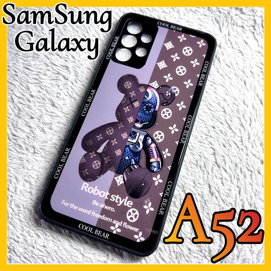 SamSung Galaxy A52 ケース TPU強化カラス 茶色 可愛い お洒落 BEAR カメラ保護 サムスン ギャラクシーA52 カバー 5G SC-53Bの画像1