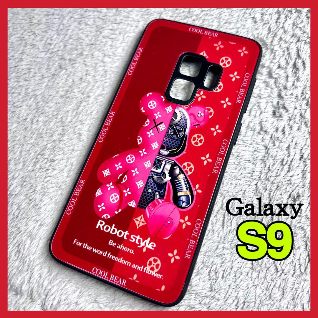 Samsung Galaxy S9ケース TPU強化カラス　赤色　可愛い　お洒落　BEAR カメラ保護　サムスン　ギャラクシーs9カバー　レッド