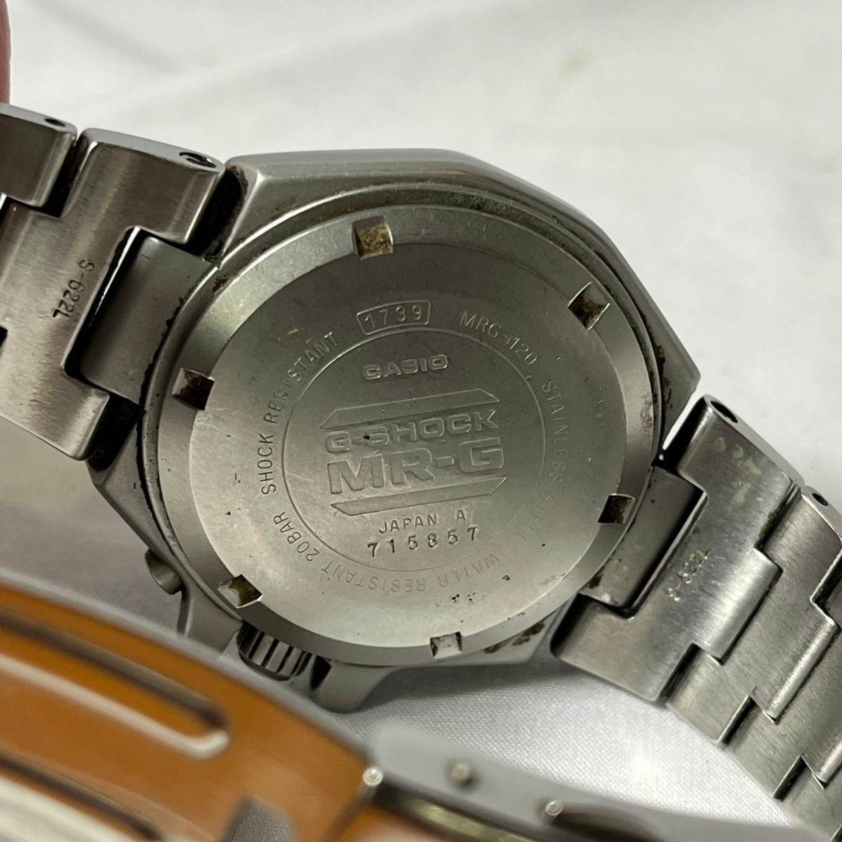NR999 G-SHOCK CASIO カシオ 腕時計 MR-G 時計 シルバー WATER 20 BAR RESIST 1739 JAPAN A 715857_画像7
