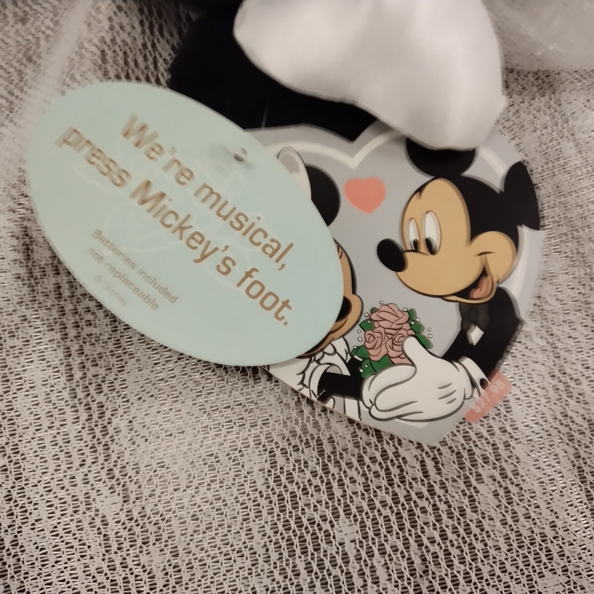 NR1091 Disney ディズニー ぬいぐるみ ミッキーマウス ミニーマウス DISNEY PARKS Disneyland RESORT Wedding ウェディング タグ付き_画像8