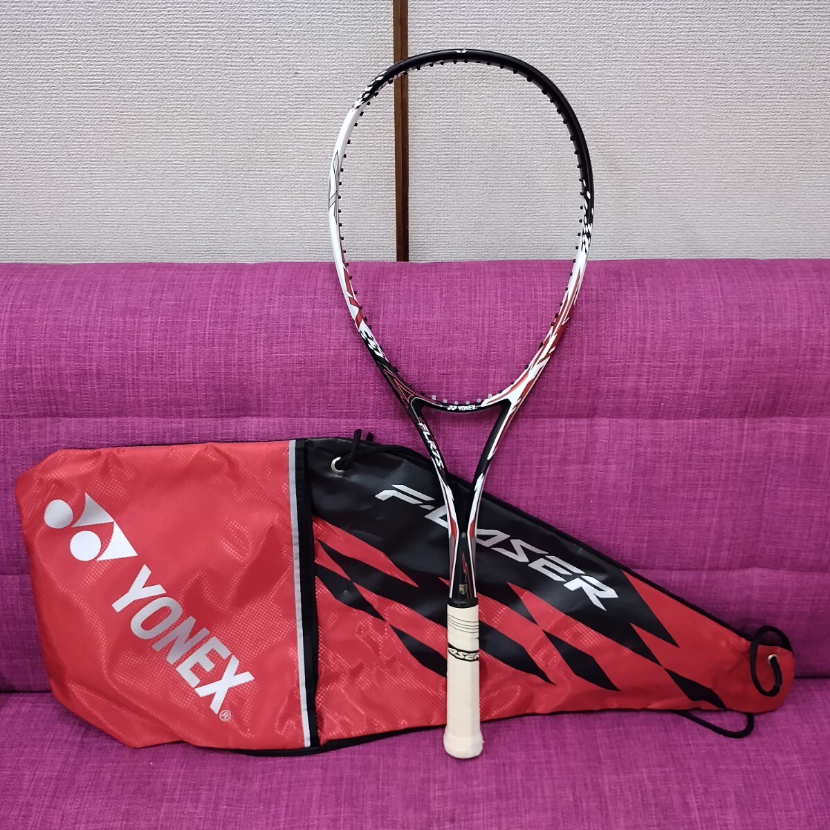 NR1120 テニスラケット YONEX ヨネックス ラケットバッグ付き F-LASER エフレーザー SF シャフト 日本製 スポーツ ガットなし_画像1