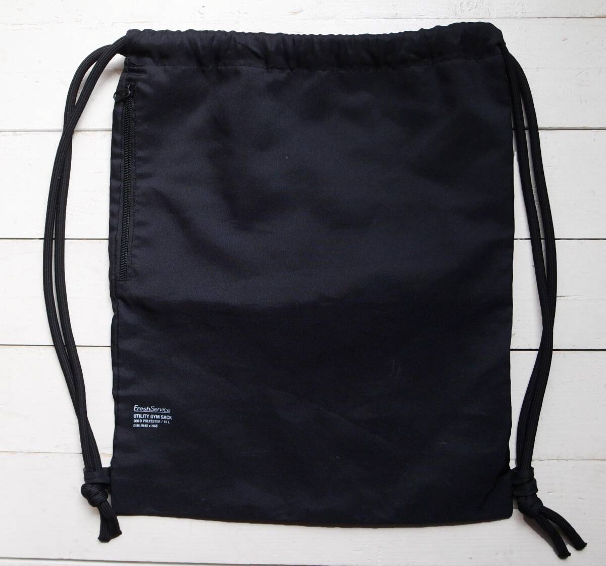 FreshService フレッシュサービス UTILITY GYM SACK ジムサック/ナップサック/リュックサック/バッグ 黒 15 サウナバッグ_画像1