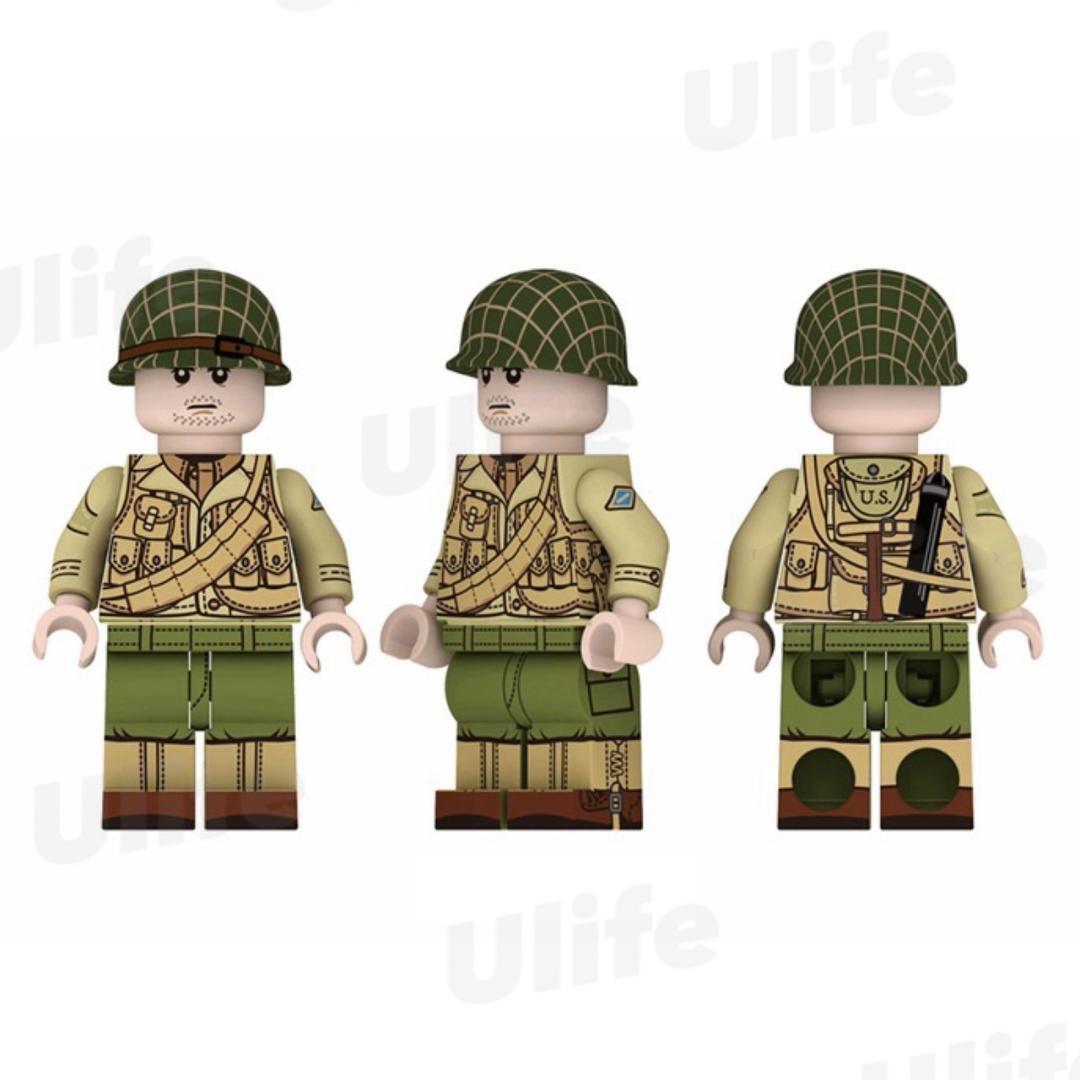 ミニフィグ12体＋武器装備ブロック周辺小物 LEGO レゴ互換 WW2 アメリカ軍 米軍 ミリタリー 第101空挺師団 海兵隊 匿名配送 送料無料　_画像8