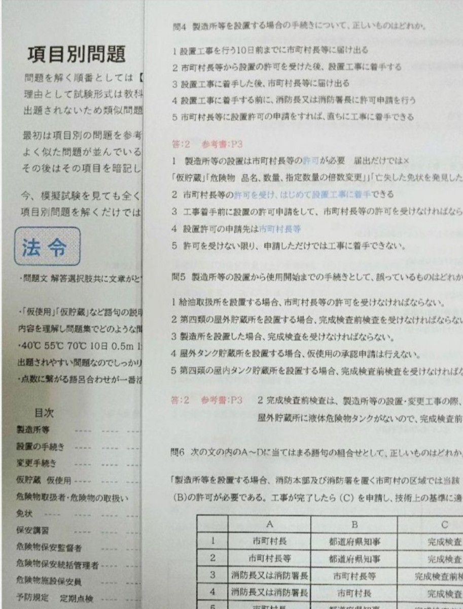 危険物取扱者　乙種4類　乙四　精選問題集305問