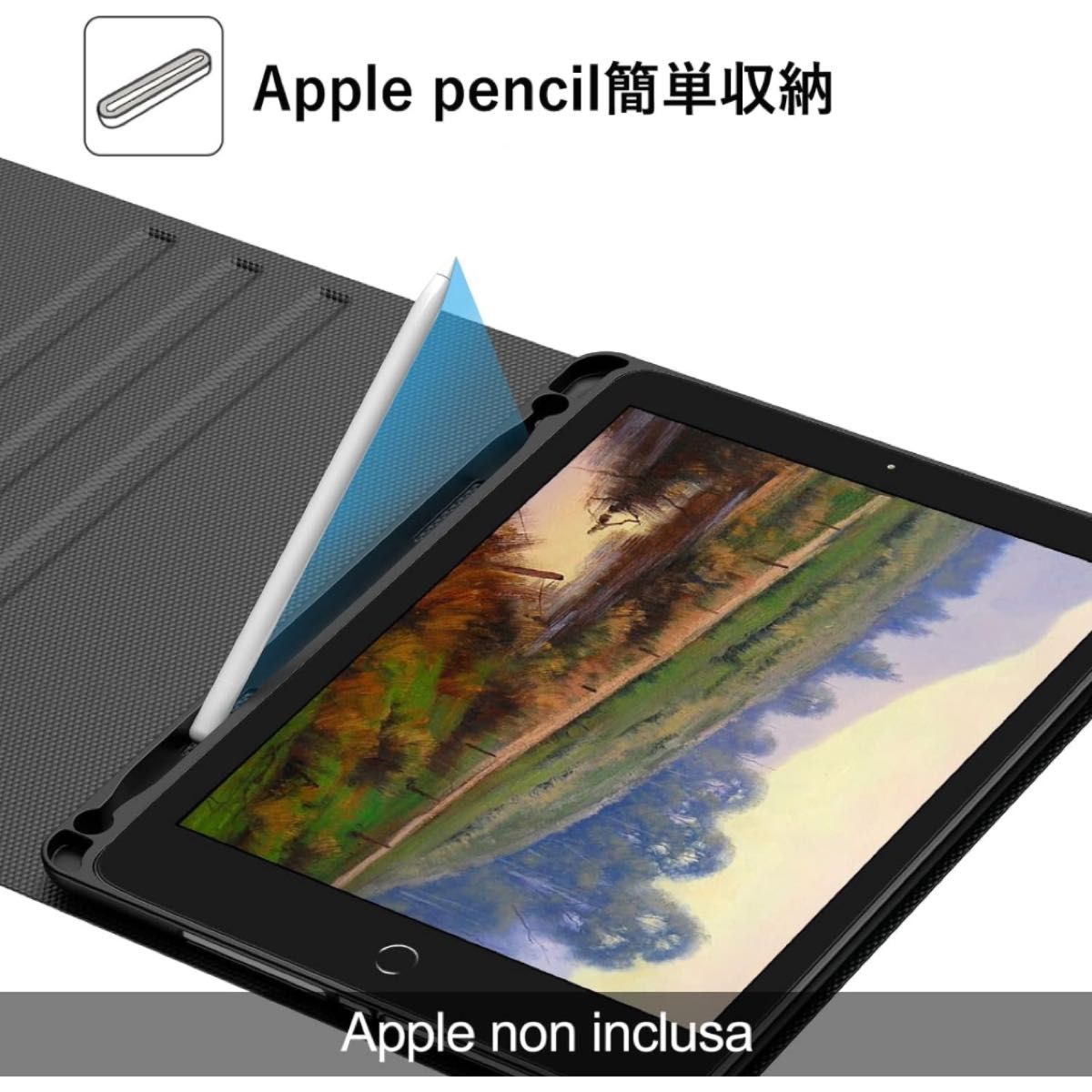 【YA147】iPad 10.2インチ ケース キーボード iPad 9世代 8世代 7世代 キーボード ブラック