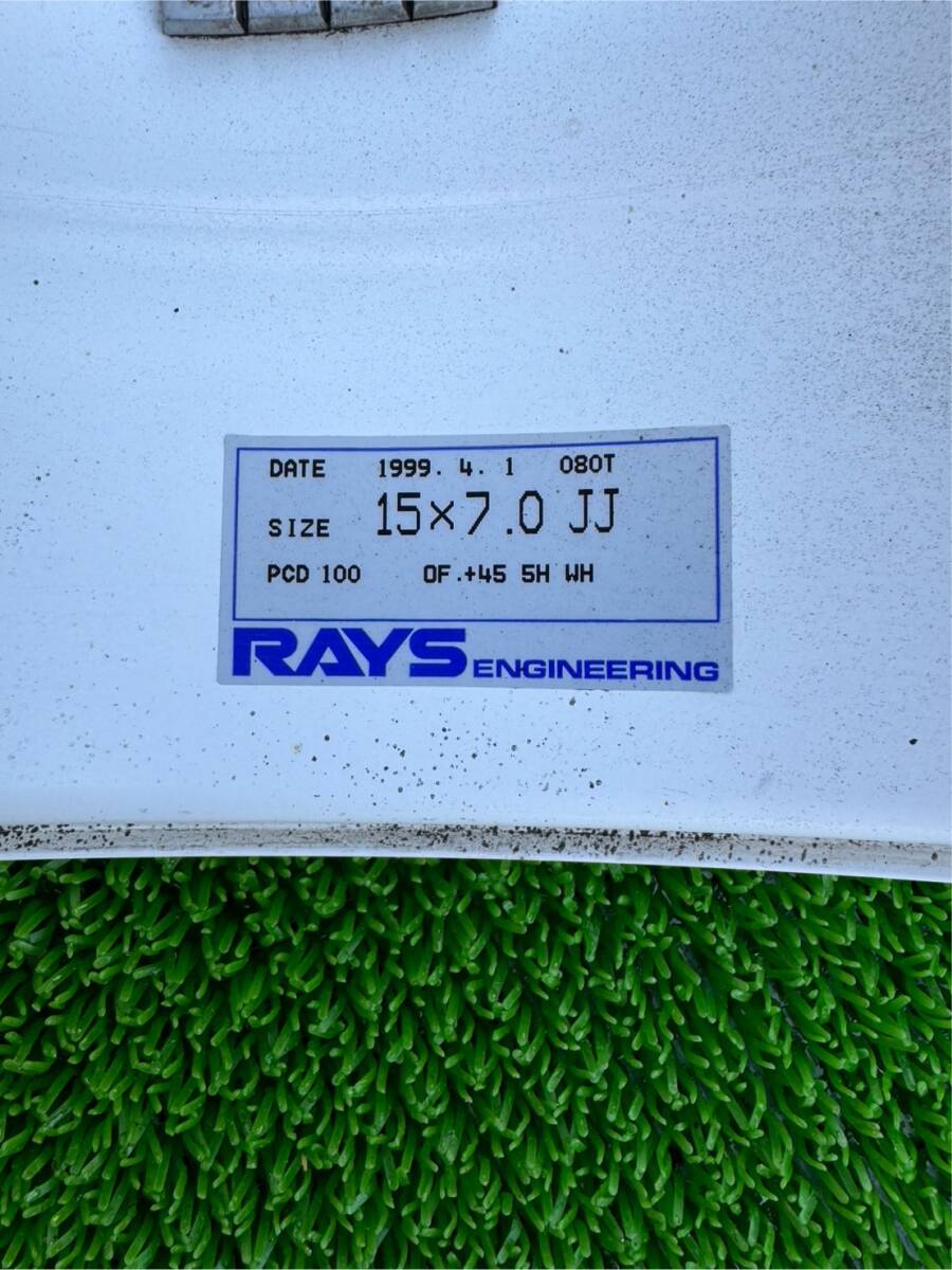 RAYS レイズ TOM'S トムス 080T 15×7JJ+45 PCD100-5穴 ハブ径約54mm アルミホイール4本セットの画像9