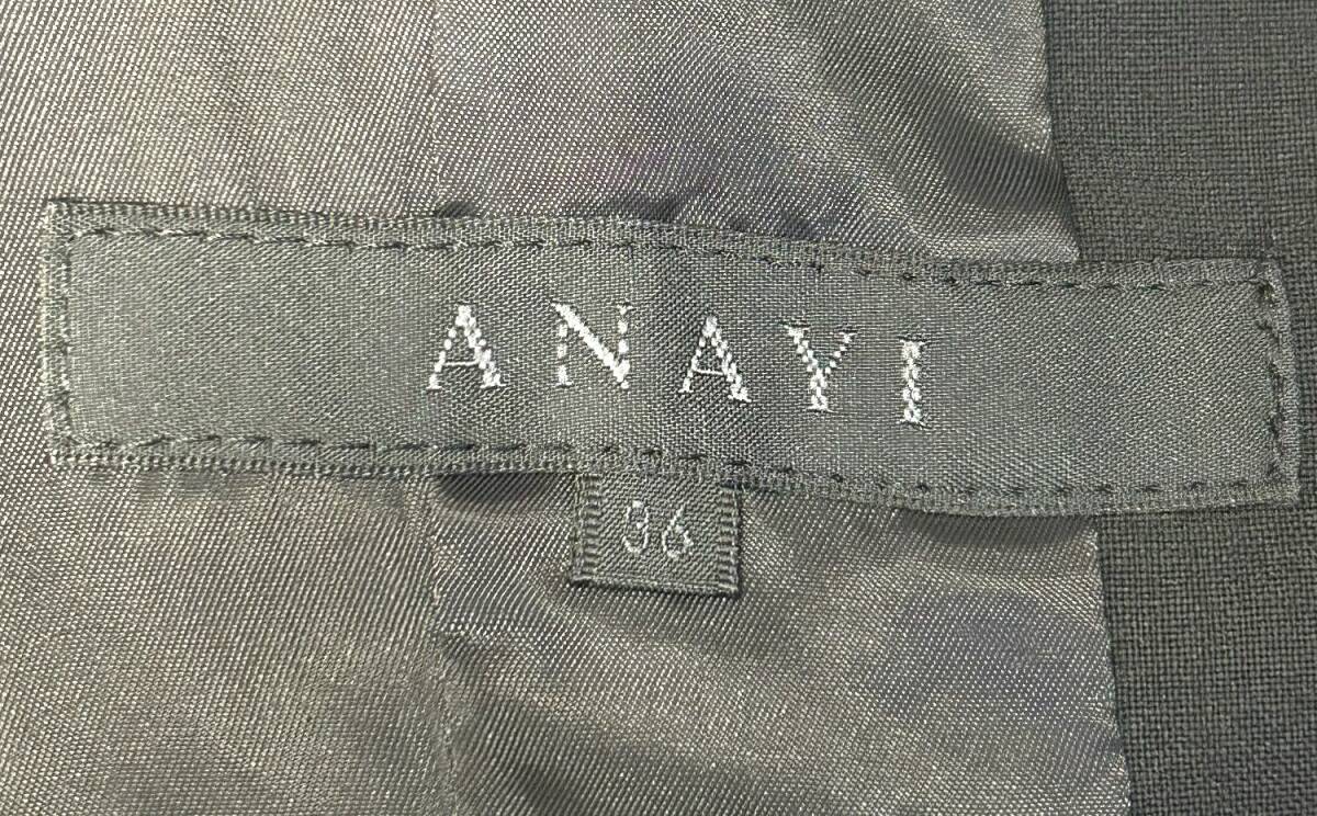 未使用級　ANAYI　アナイ　薄手ウール混テーラードジャケット　オフィス　フォーマル　ブラック　サイズ36_画像5