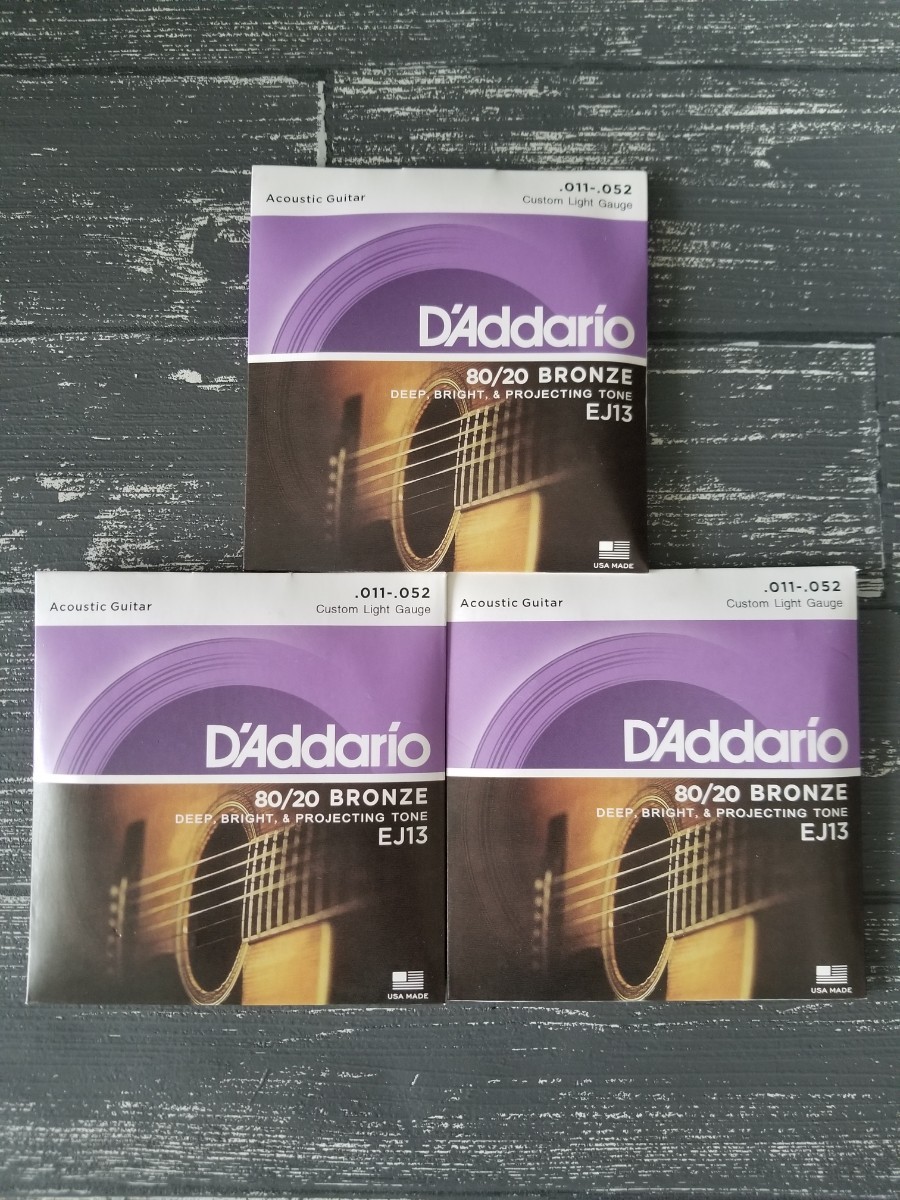 新品　D'Addario ダダリオ アコースティックギター弦 EJ13 3セット_画像1