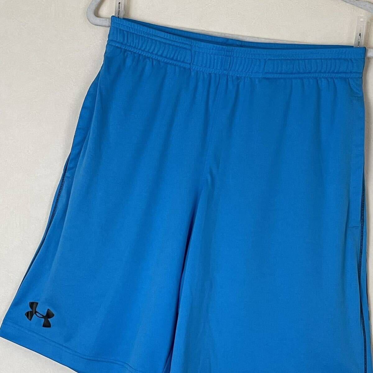 超美品 UNDER ARMOUR(アンダーアーマー)メンズ ハーフ パンツ MD(T170.W80cm)UAテックHGグラフィックショーツ 使用３回 ブルー (株)ドーム