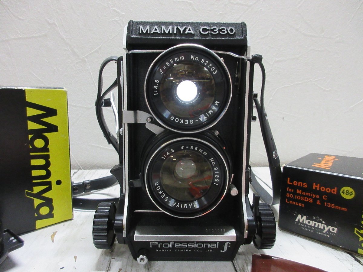 １円　外装美品　Mamiya/マミヤ C330 Professional f 二眼レフカメラ セット　SEKOR　1：4.5　55ｍｍ　　1：2.8　80ｍｍ 【星見】_画像2