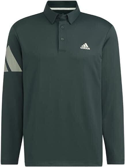 新品 定価9900円【メンズM】adidas アディダス ゴルフ 長袖シャツ ビッグアディダスロゴ ストレッチ ボタンダウンシャツ_画像6