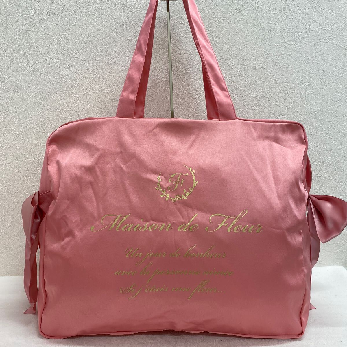 □454【卸売】Maison de FLEUR メゾンドフルール レディース ハンドバッグ 巾着 ポーチ セット売り ピンク系 ゴールド リボンの画像2