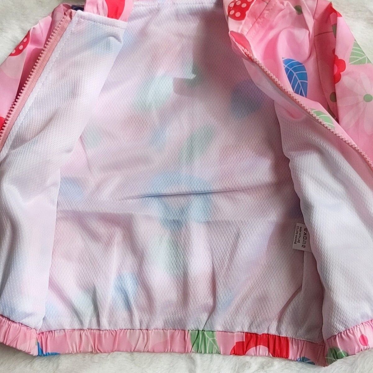 ベビー アウター 女の子 100 ジップパーカー ピンク 花柄 羽織り 春服 子供服 キッズ