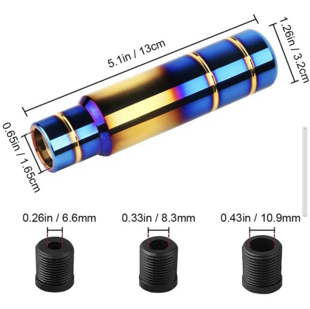 大人気★ 送料無料！　13cm セミロングシフトノブ　焼きチタンゴールドカラー ドリ車 スタンス カスタム JDM USDM トラック ダンプ_画像3