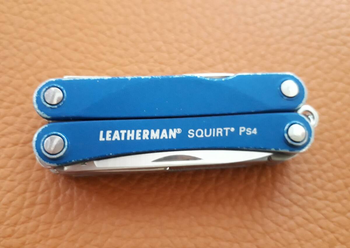 【中古美品】LEATHERMAN PS4 SQUIRT マルチツール キーホルダー 日本正規品 スクオート ピーエス４ ブルーの画像1