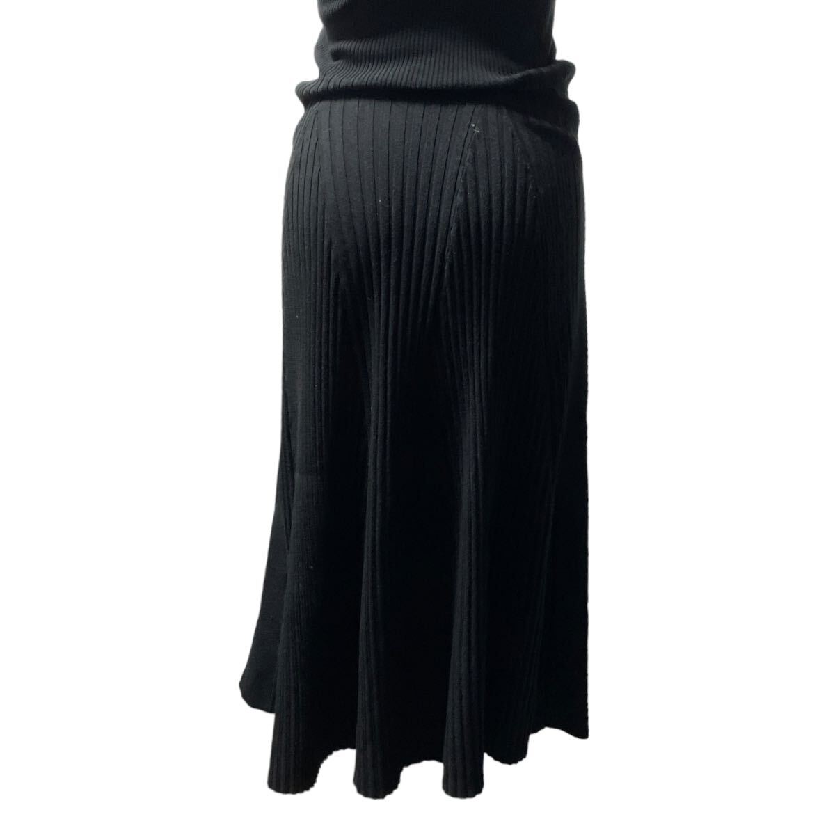 eimy istoire エイミーイストワール ノースリーブ ロング ワンピース ドレス ブラック 黒F 伸縮性 リボンの画像7