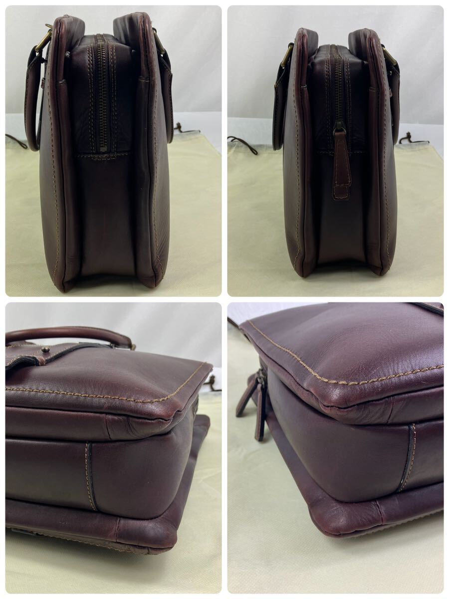 1 jpy [ ultimate beautiful goods × regular price Y74,800× records out of production goods ] earth shop bag manufacture place standard Brief PC storage original leather A4 possible men's business bag commuting tea old Logo 