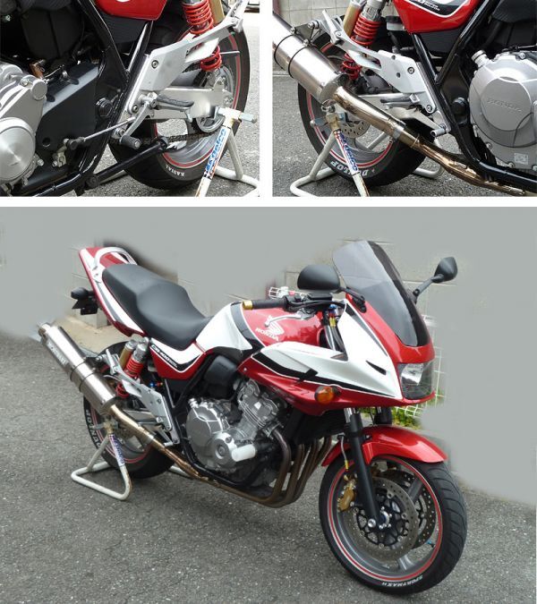 ■TNM■ CB400SF NC39/NC42バックステップ 延長プレートset（セットバック、オフセット）_取付例