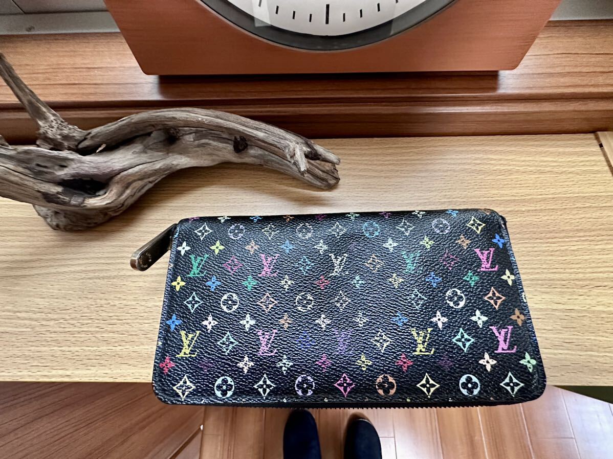 美品　ルイヴィトン 長財布 LOUIS VUITTON ラウンドファスナー 男女兼用 ジッピーウォレット ジッピー マルチカラー モノグラム _画像3